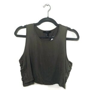 Forever 21 Olive Green Knit Sleeveless Crop Top SM